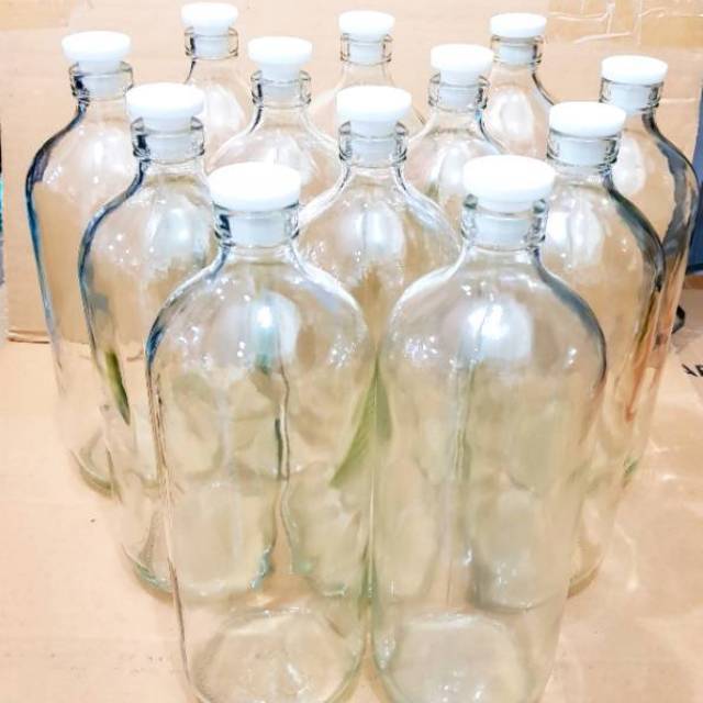 / 10 sepuluh BOTOL KACA 1 LITER / BOTOL BENSIN BOTOL JAMU KACA 1 LITER / BOTOL UNTUK JAMU BOTOL JAMU