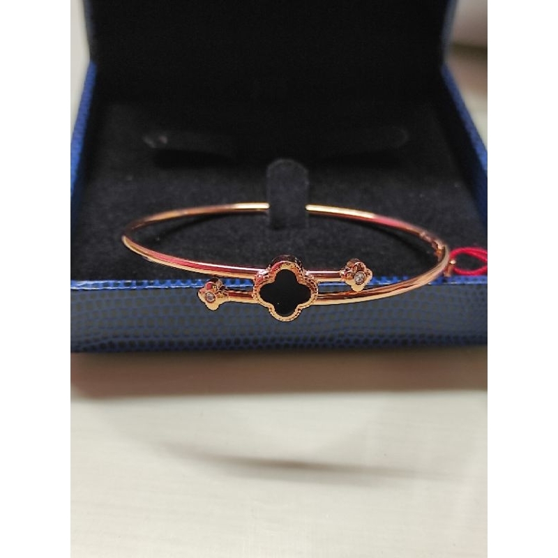 Gelang Bangle Emas asli 8K Clover Hitam