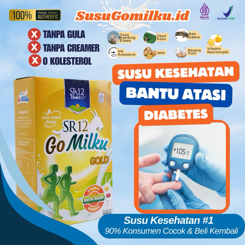 

SR12 GOMILKU GOLD Susu Etawa - Susu Bebas Gula Tinggi Kalsium - Aman untuk Penderita Diabetes