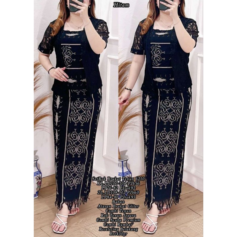 80622 FYR STELAN TENUN KEBAYA BRUKAT ROK PENDEK BAJU GEREJA PESTA NATAL FYR 62100