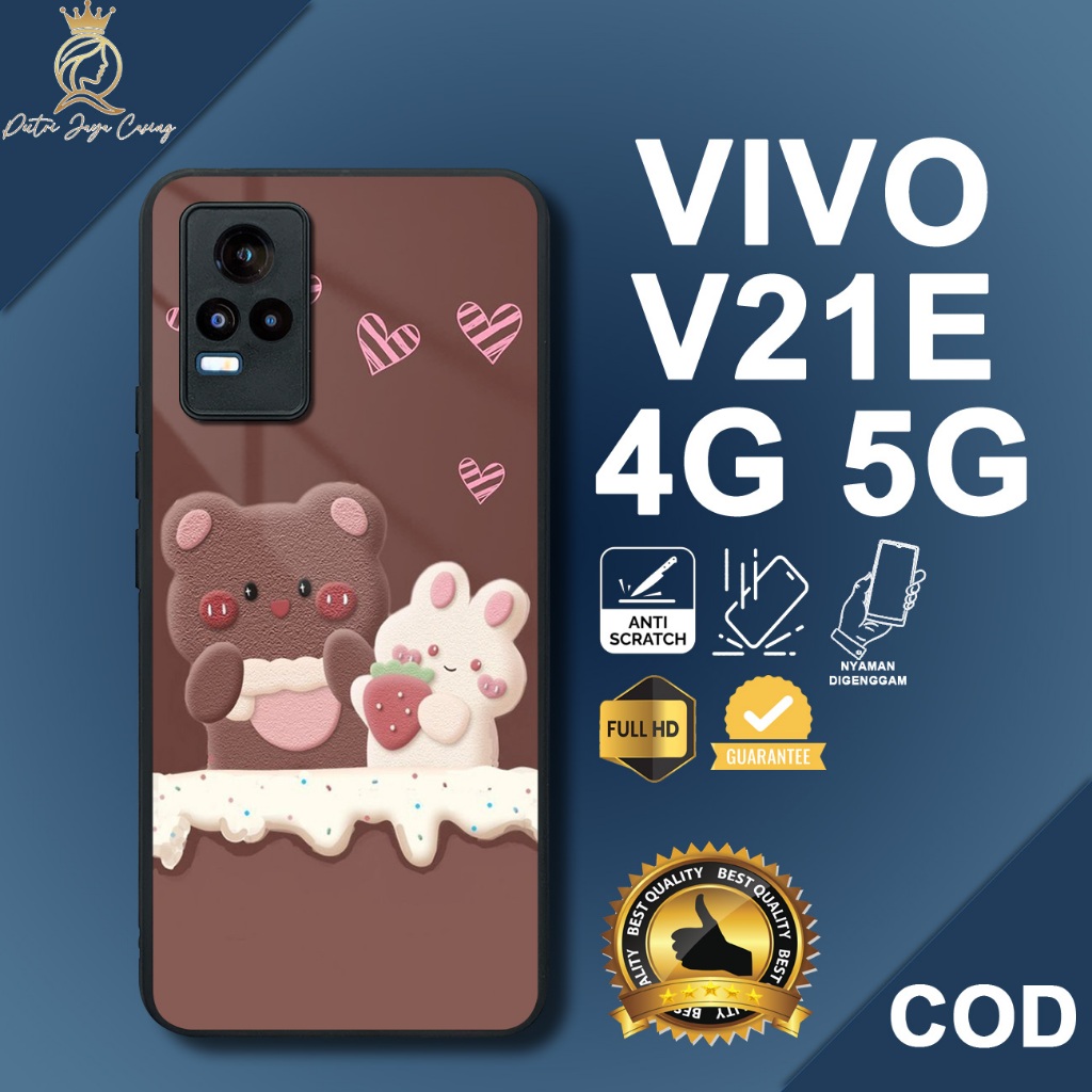 Case Vivo V21E 4G Terbaru Bear Casing Vivo V21E 5G Termurah Hardcase Softcase Glosy Kesing Terlaris