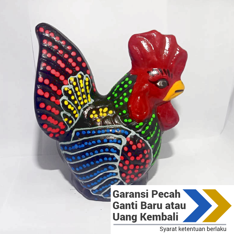 Celengan ayam tanah liat premium celengan target unik besar murah COD garansi pecah uang kembali