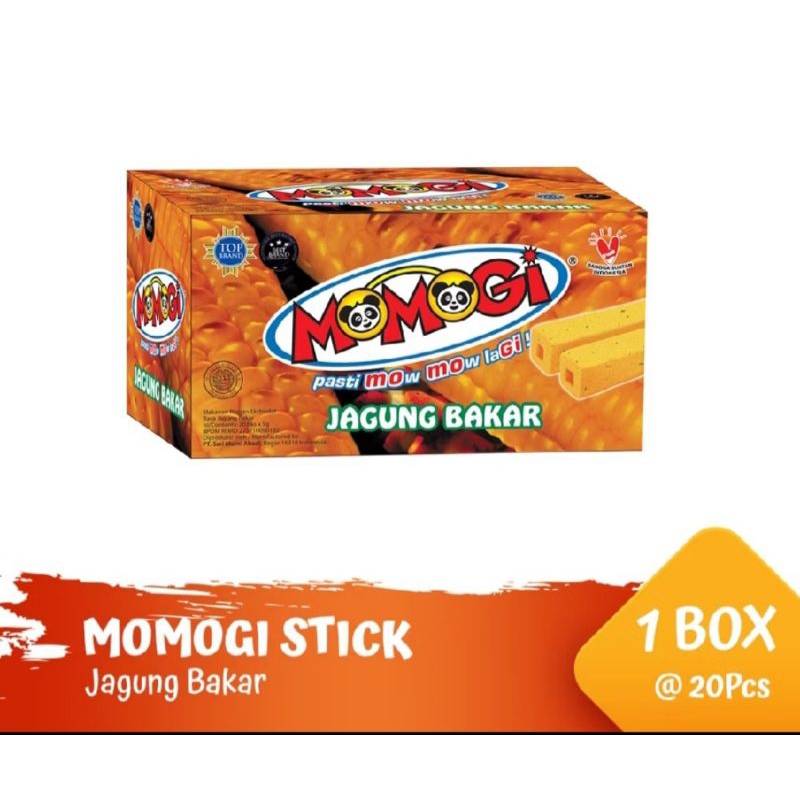 

MOMOGI STICK SNACK (1 BOX = 20 PCS X 6 GRAM) (1PCS ISI 2 STICK) JAGUNG BAKAR