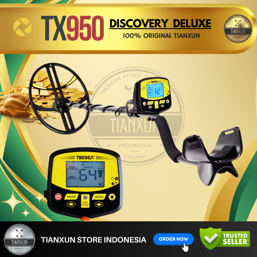 ORIGINAL TIANXUN TX950 Metal Detektor TX950 Logam Emas Gold Silver Besi Alumunium Pendeteksi Logam D