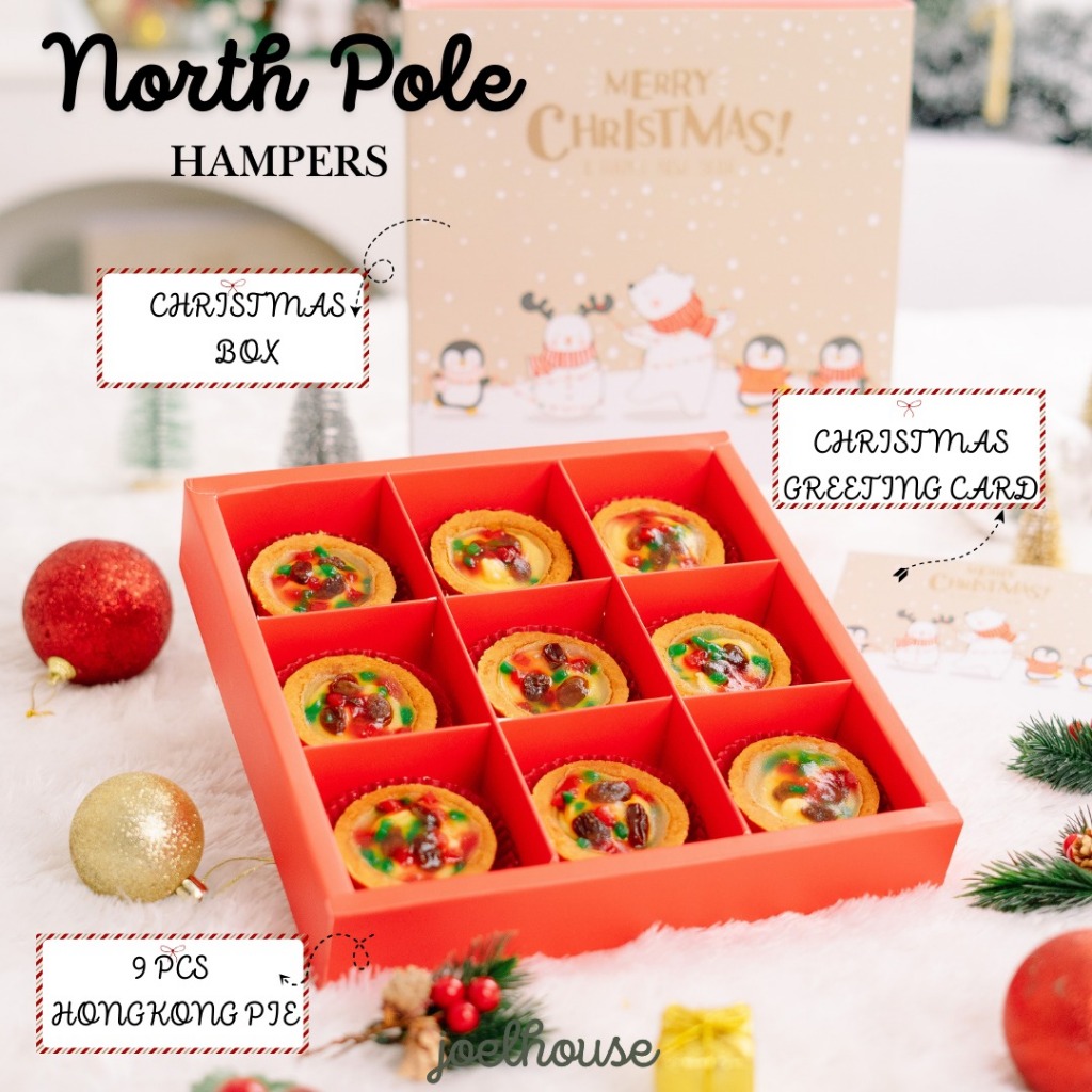 

(JOELHOUSE)HAMPERS NATAL/BINGKISAN NATAL/KADO NATAL/CHRISTMAS HAMPERS HONGKONG PIE COOKIES KUE KERING NORTH POLE