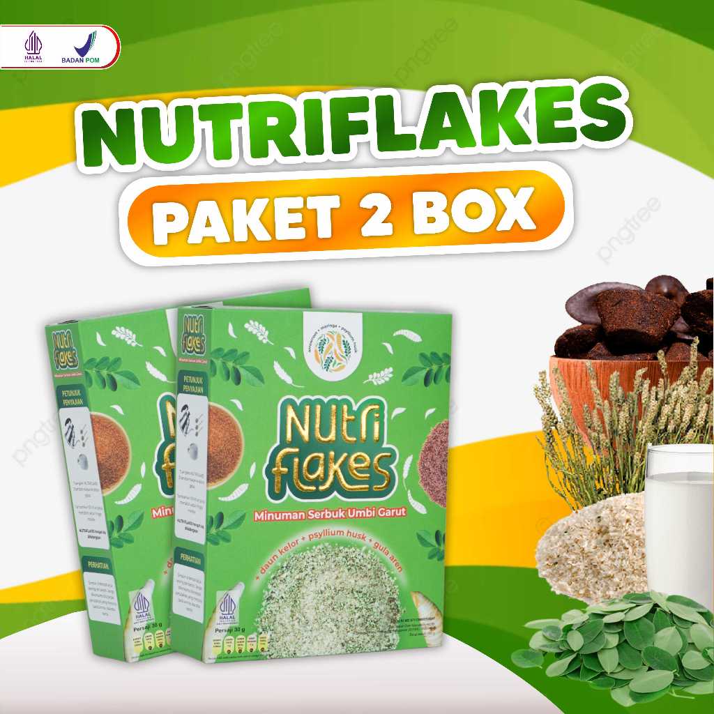 

Nutriflakes Original Umbi Garut Bantu Atasi Maag Dan Gerd 2 Box