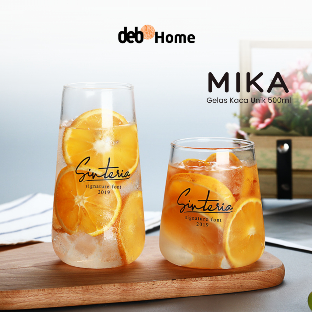 DEBO Gelas Kaca aesthetic ala korea 500ml Type 0081