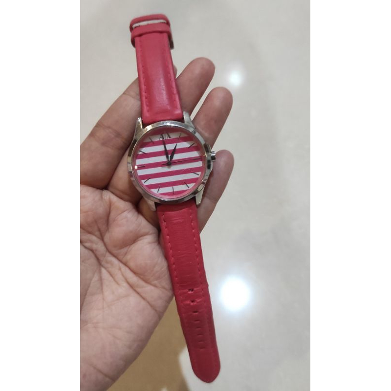 Jam Tangan Wanita Armani Exchange AX5235 Strap Leather Pink Original AX