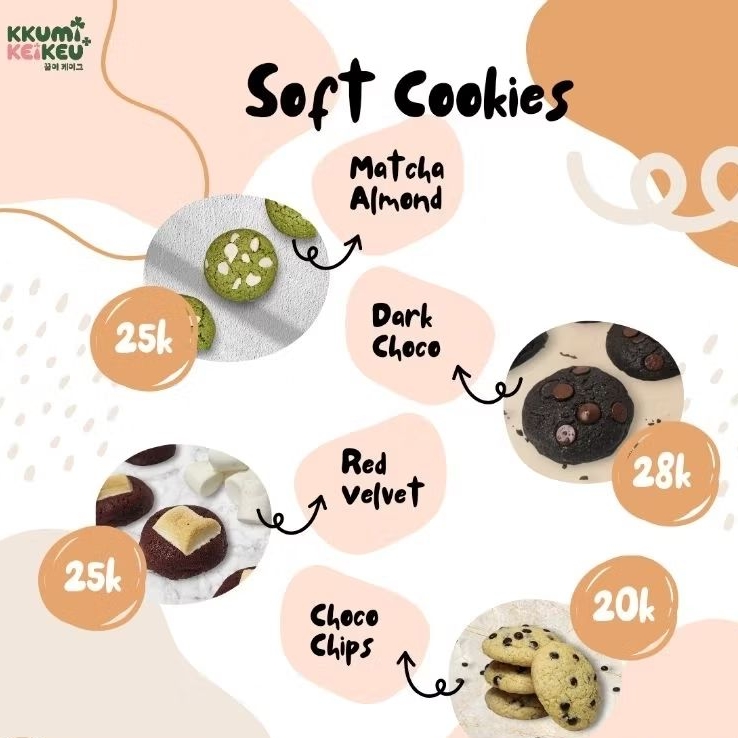 

Soft Baked Cookie Premium | Choco Chips, Matcha, Dark Chocolate, Red Velvet