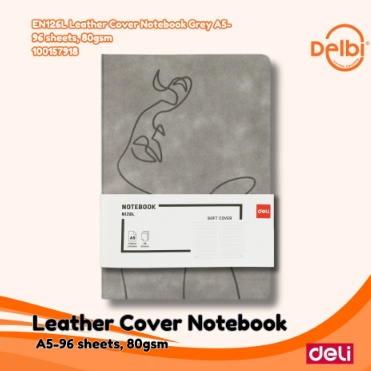 

EN126L Leather Cover Notebook Grey A5-96 sheets, 80gsm EN126L Leather Cover Notebook Grey A5-96 sheets, 80gsm