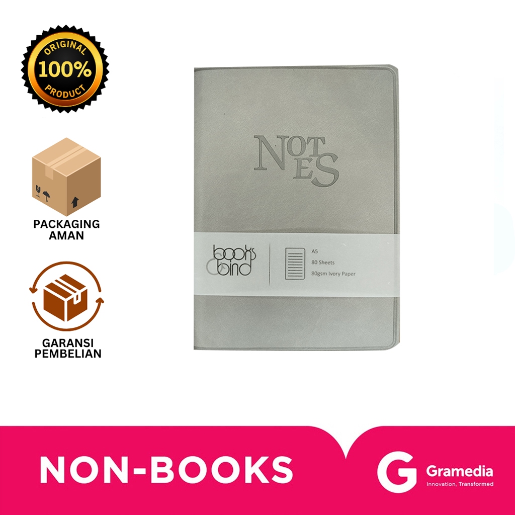 

Gramedia Bali - BOOKS&BIND NB -NOTES- DEBOSS A5 STONE GREY