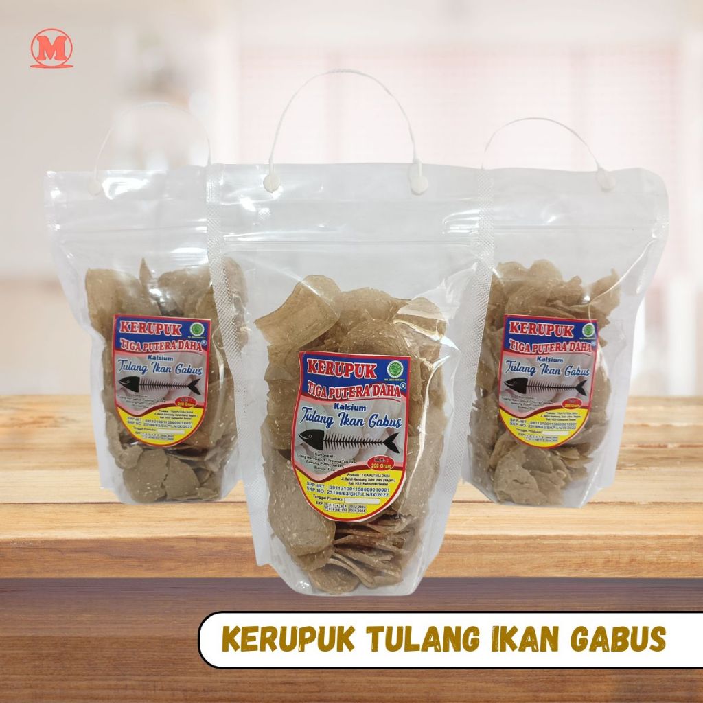 

Kerupuk Tulang Ikan Gabus Tiga Putera Daha 250gram