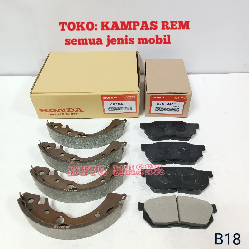 KAMPAS REM SET DEPAN BELAKANG CIVIC NOUWA CIVIC LX TAHUN 1988-1991