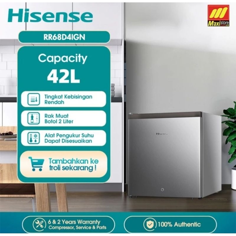KULKAS PORTABLE HISENSE KULKAS MINI BAR HISENSE RR68D4IGN