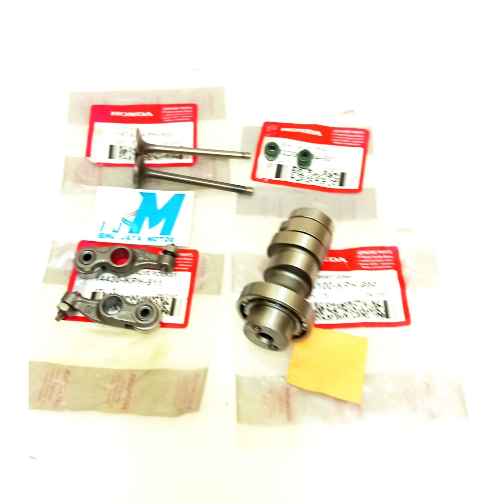 Paket 4 Item Noken Camshaft Comp Karisma Supra X 125 Karbu Kirana KPH Set Platuk klep + Klep set + S