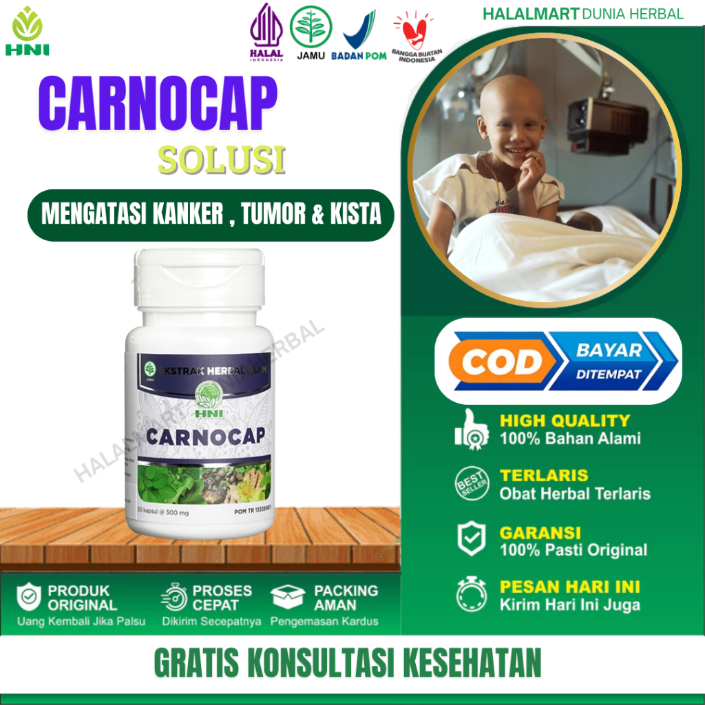 

CARNOCAP Untuk Mengatasi Kangker Tumor Menghambat Pertumbuhan Sel Kanker Mengatifkan Sirkulasi Darah