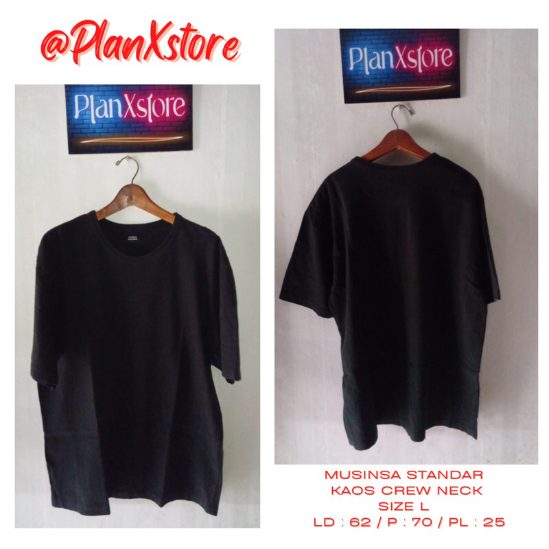 MUSINSA STANDAR CN KAOS KATUN SIZE L WARNA HITAM PRELOVED TERJANGKAU