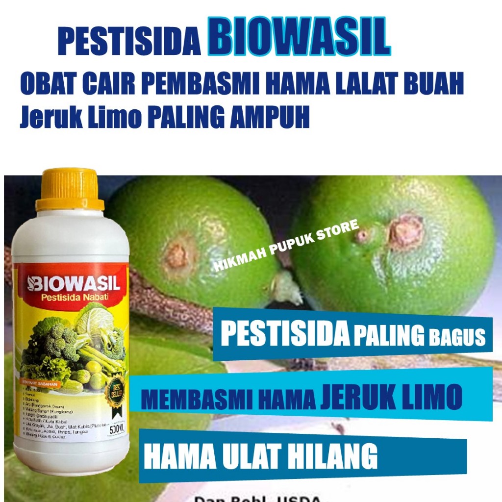 PESTISIDA ORGANIK BIOWASIL PUPUK TANAMAN PEMBASMI HAMA JERUK LIMO, Pupuk Pengendali Hama Buah Jeruk 