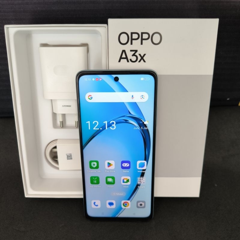 oppo A3x like new Ram 4GB Internal 64GB HP Second Seken Bekas Fullset [murah] hp murah