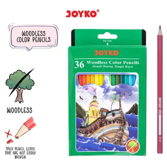 

Joyko Pensil Warna Woodless Color Pencils Hexagonal Grip Cp 122