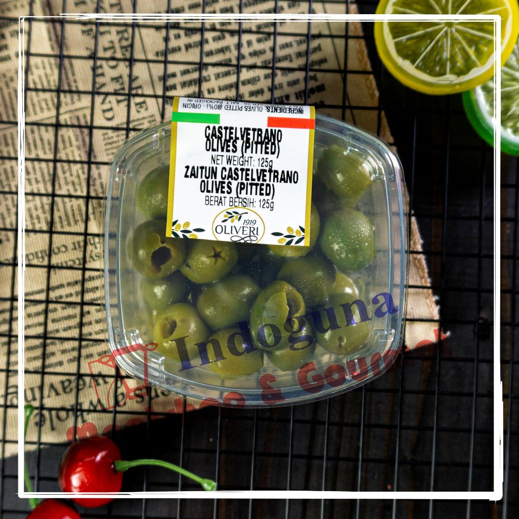 

Oliveri Castelvetrano Olives Buah Zaitun Hijau Castelvetrano 125gr