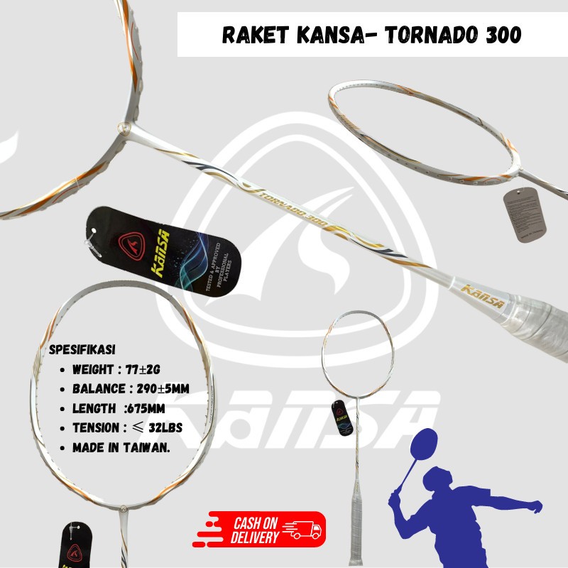 Raket Bulutangkis Kansa / Raket badminton Kansa Tornado 100 200 300 32lbs Original