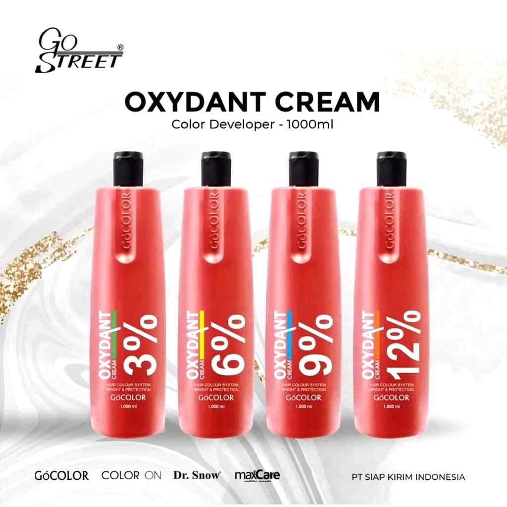 GOCOLOR Oxydant / Developer Cream / Peroxide 1000ml / Go Color Oxydant Cat Rambut Go Street