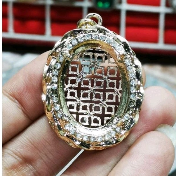 Ring Emban Liontin Alpaka Tabur Zircone Motif