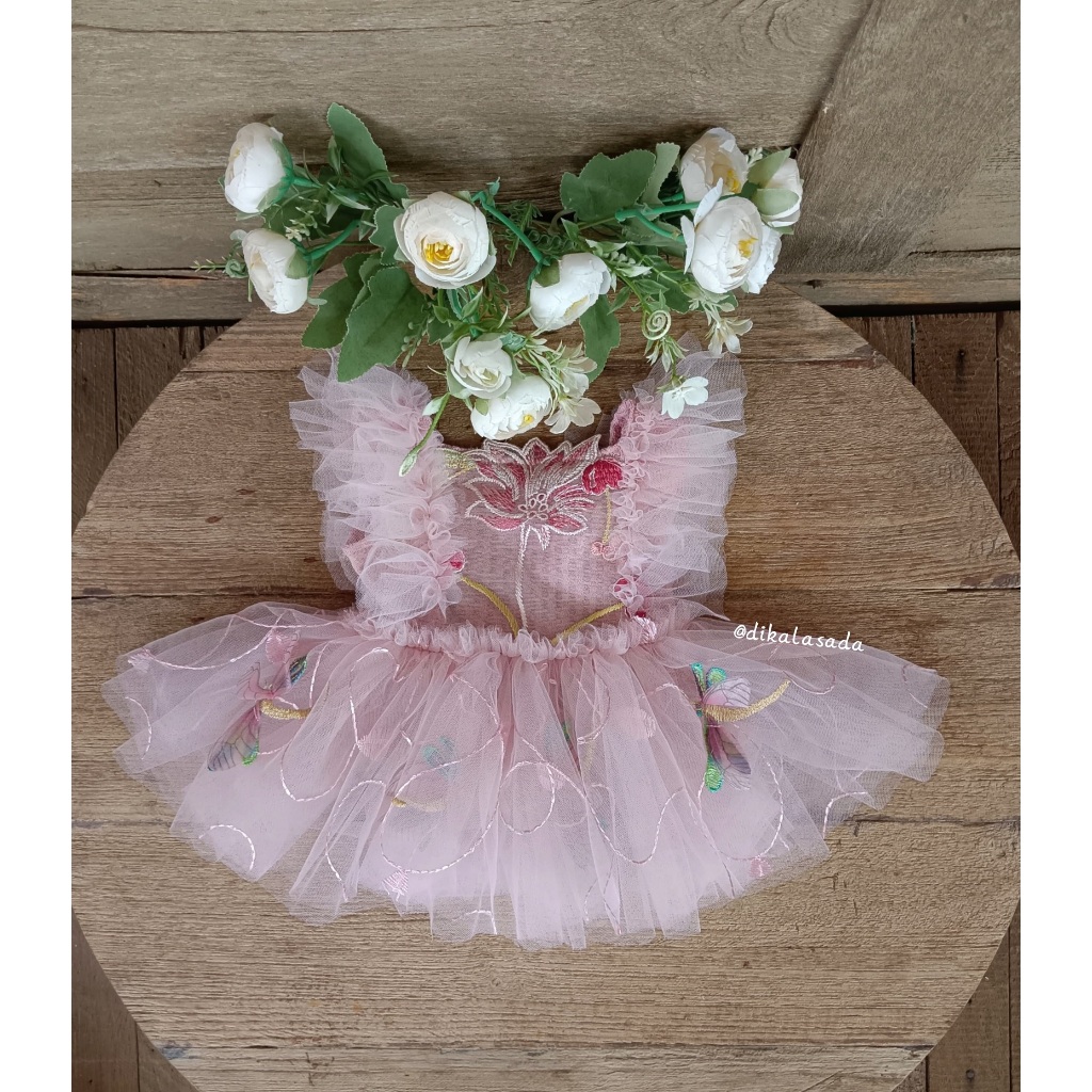 Properti Foto Newborn Ivy dress newborn props, newborn girl, baby dress, baju bayi, fotografi bayi, 