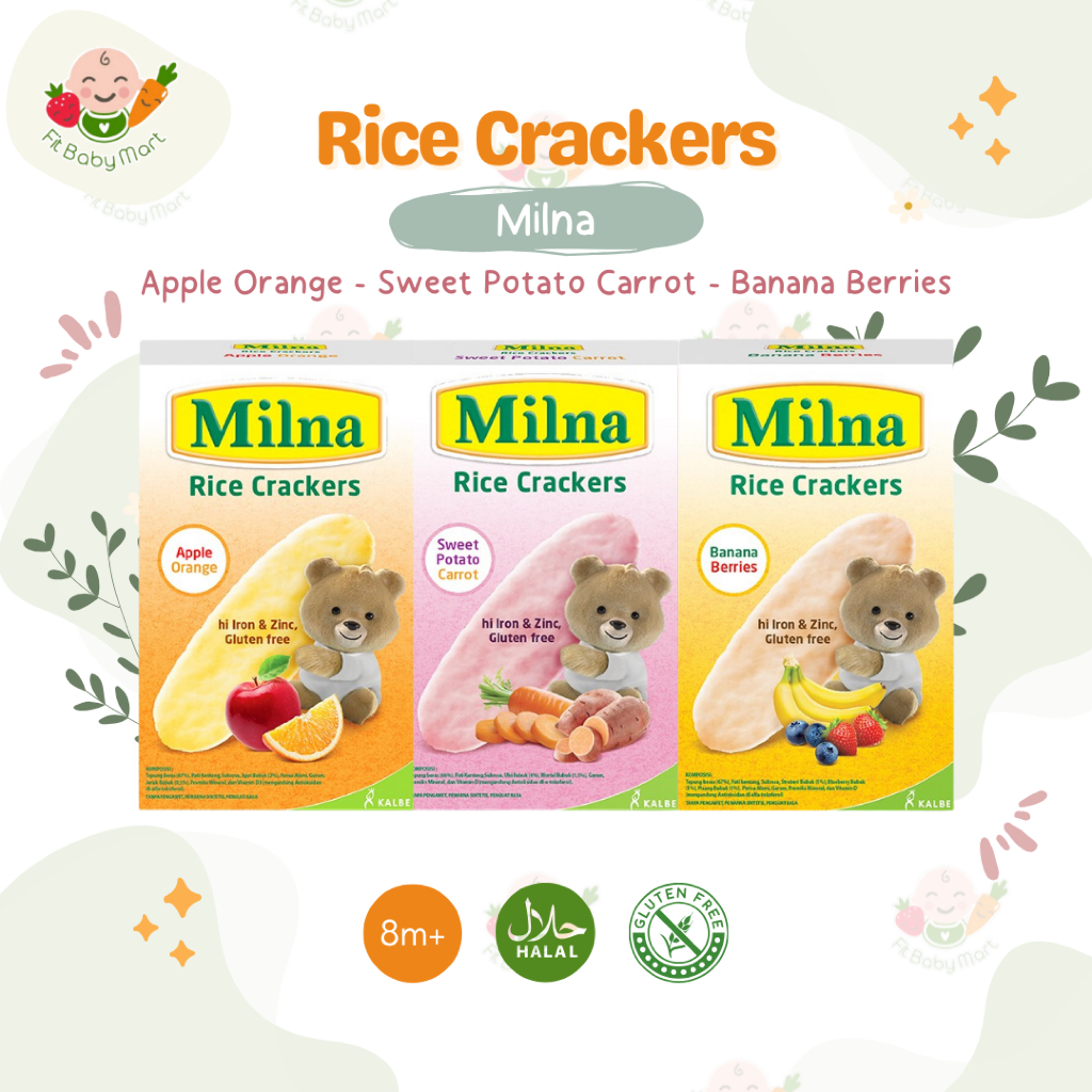 MILNA - Rice Crackers | Biskuit Bayi Cemilan Snack Bayi (8+bulan)