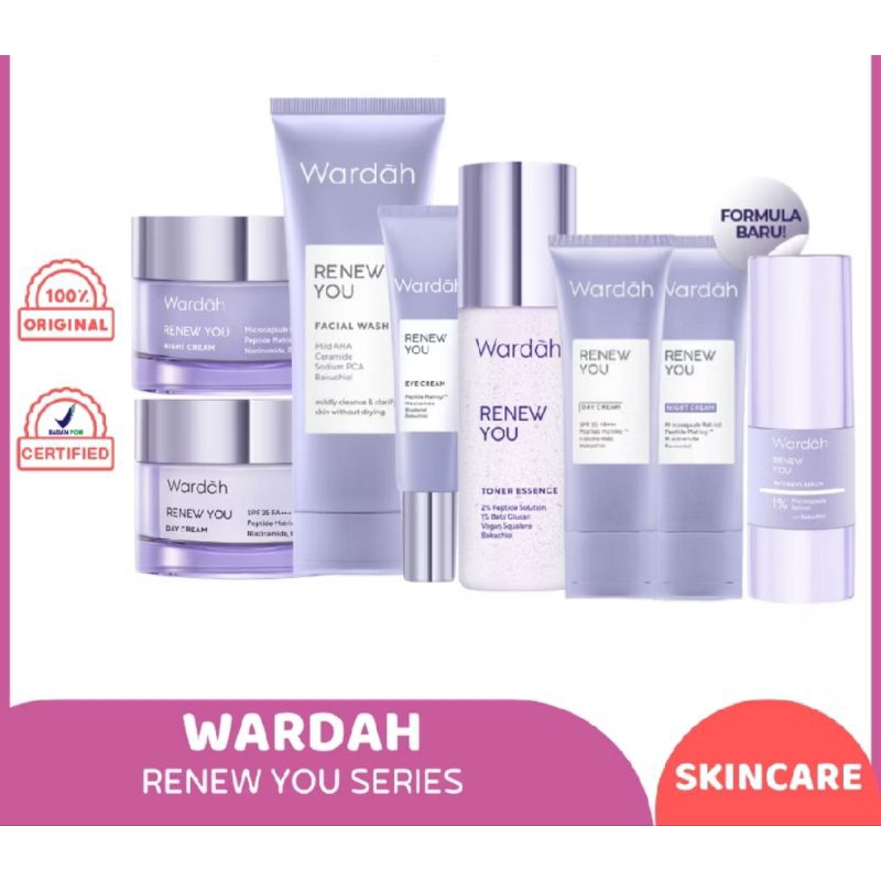 WARDAH RENEW YOU ANTI AGING Skincare Series// Day & Night Cream//Toner//Facial Wash//Serum