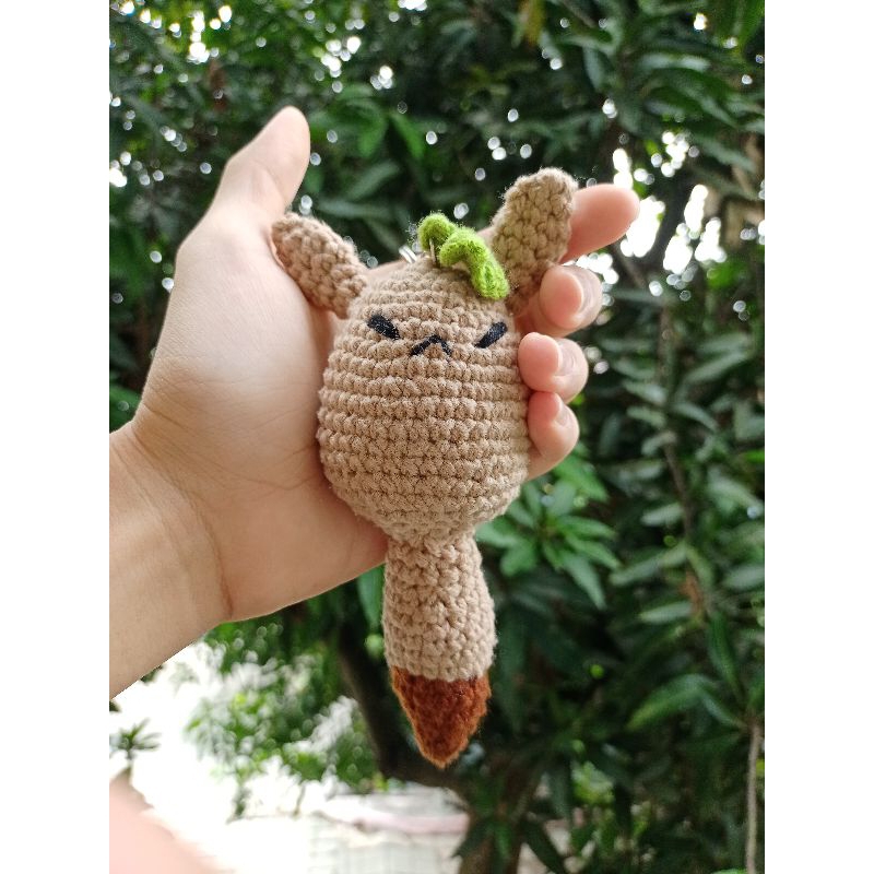 Dodoco Klee gantung kunci, amigurumi, rajutan