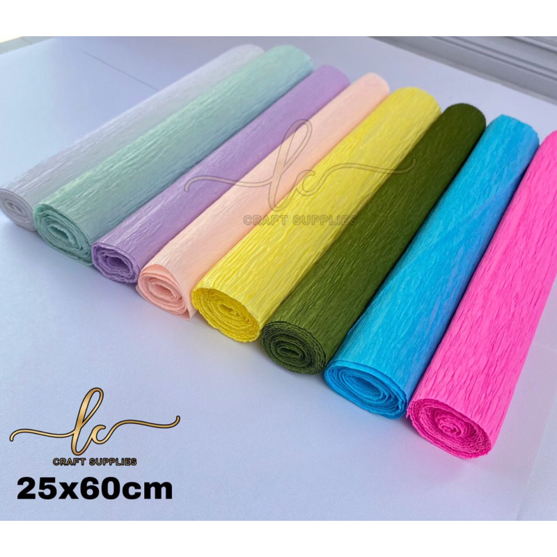 

KERTAS CREPES TEBAL/25x60CM/KERTAS CREPES/KERTAS CREPE/TISSUE CREPE/KERTAS KERAJINAN/KREP