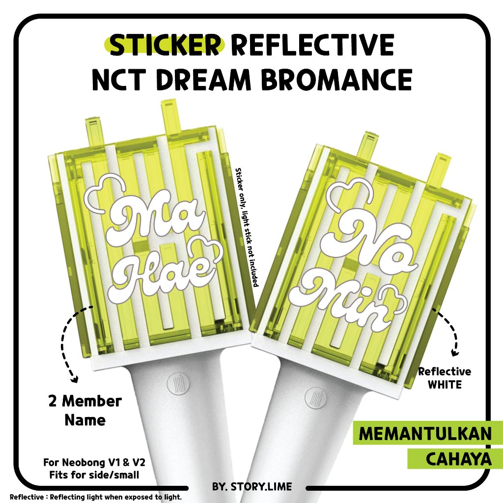 Sticker Deco Reflective NCT Dream Bromance Shipper Lighstick NCT NEOBONG Kpop Decal By. STORY.LIME