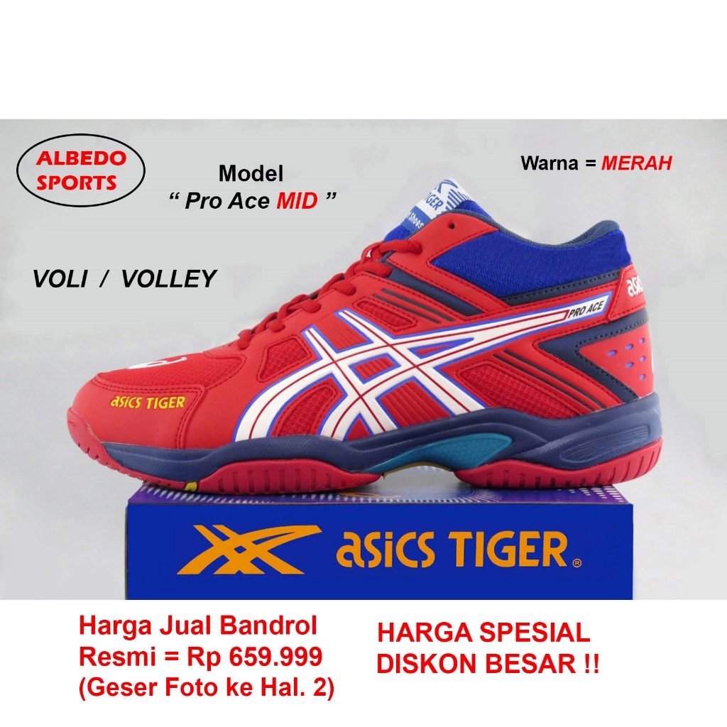 Sepatu Voli Volly Asics Tiger Model Pr.Ace MID Original Indonesia