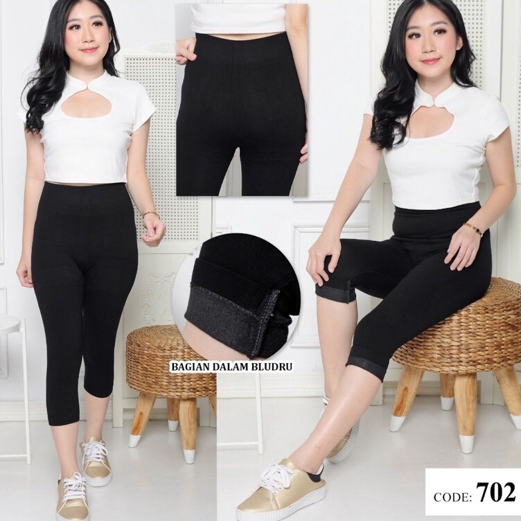 KODE L3J CELANA LEGGING TEBAL 7per8 FLEECE  LEGING BAHAN SUPER TEBAL  LEJING PENDEK WANITA