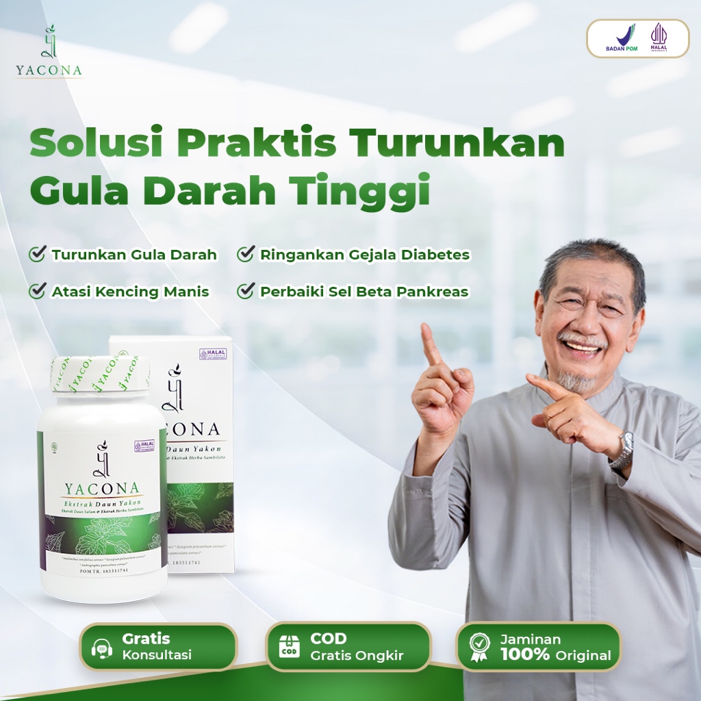 Yacona Kapsul Diabetes Obat Gula Darah Tinggi Herbal Alami Isi 60 Kapsul