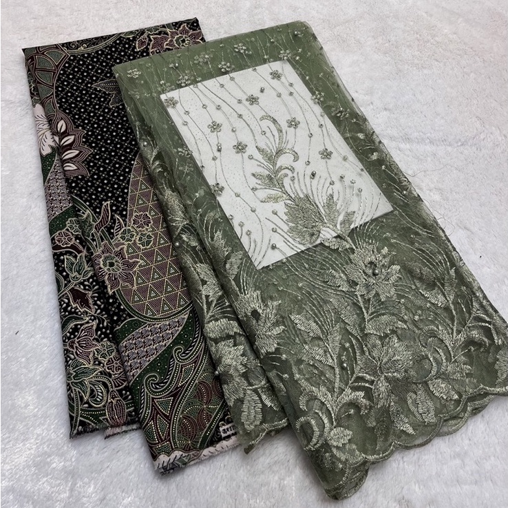 KODE X36L SetPaket Kain Bridesmaid Tile bordir Mutiara  Batik
