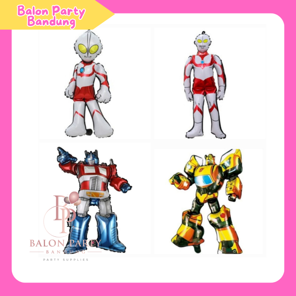 [ SATUAN ] Balon Foil Robot Mobil Ultraman / Dekorasi Karakter Ulang Tahun Anak