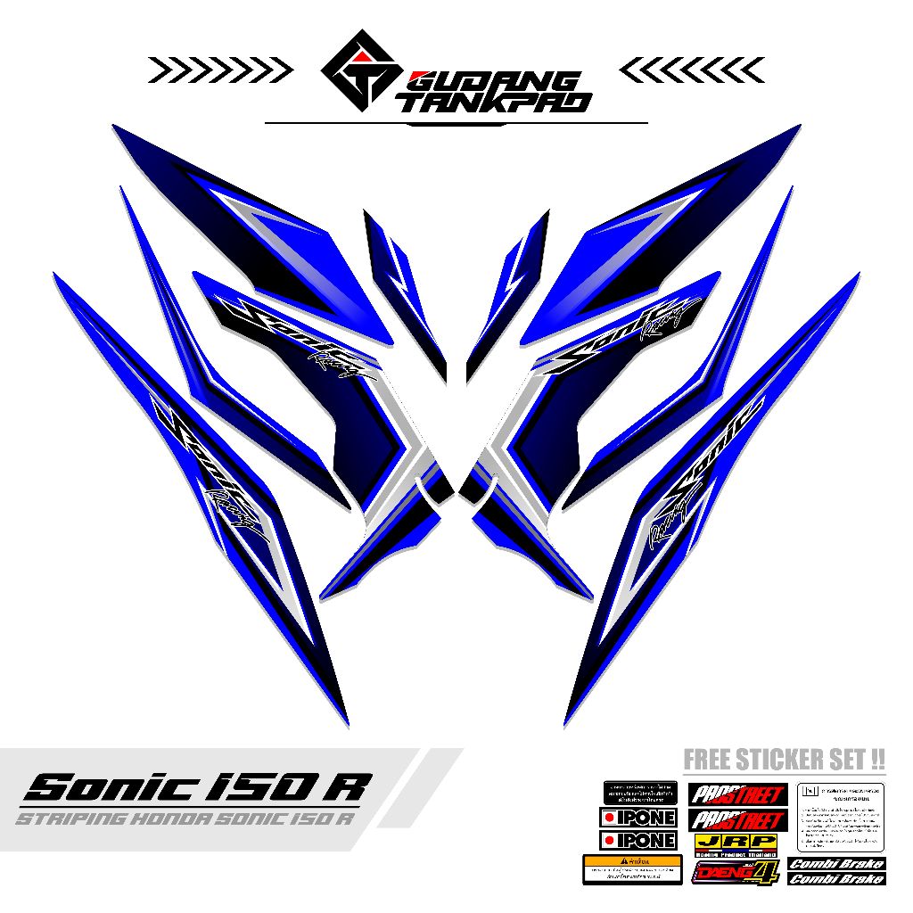 STRIPING HONDA SONIC 150 R BIRU / MTF 28 / STIKER MOTOR HONDA SONIC 150R / STRIPING SONIC 150 R / ST
