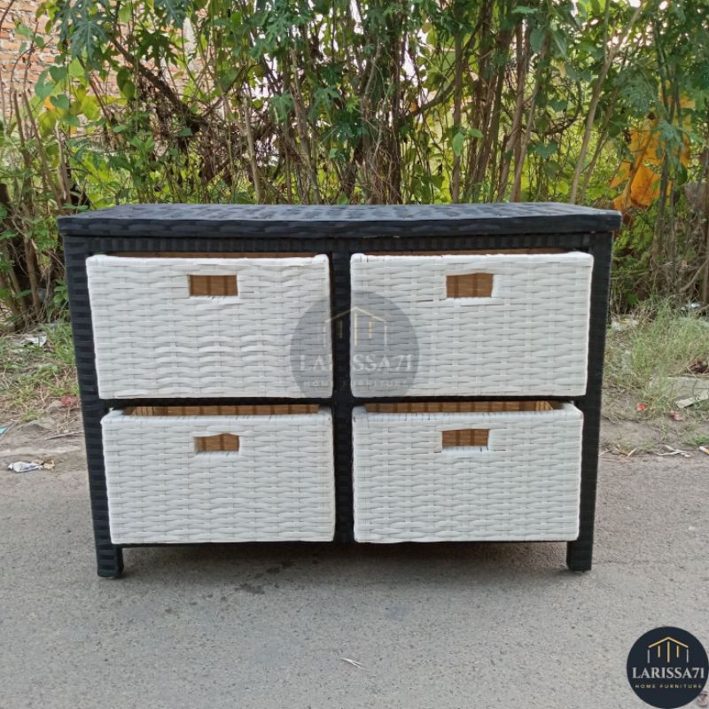 Lemari Tv Meja Tv Lemari Plastik Minimalis Rotan Sintetis Laci 4