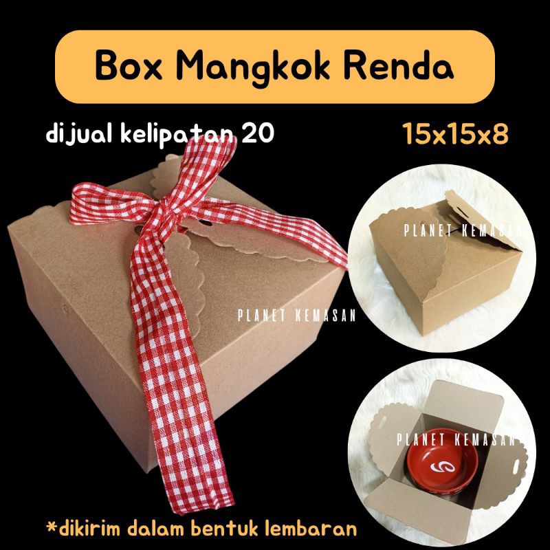 

[kelipatan 20] box mangkok renda kraft