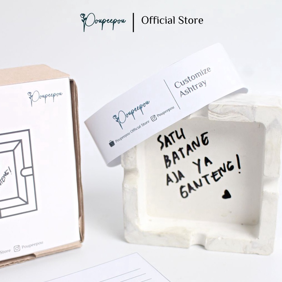 New Now  Poupeepou  Asbak Rokok Custom Nama  Customized Ashtray  Asbak Kata Kata Aesthetic