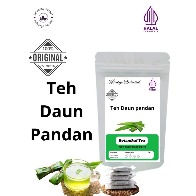 

Keluarga Botanikal Teh Daun Pandan isi 30 teabag/kantong celup siap seduh