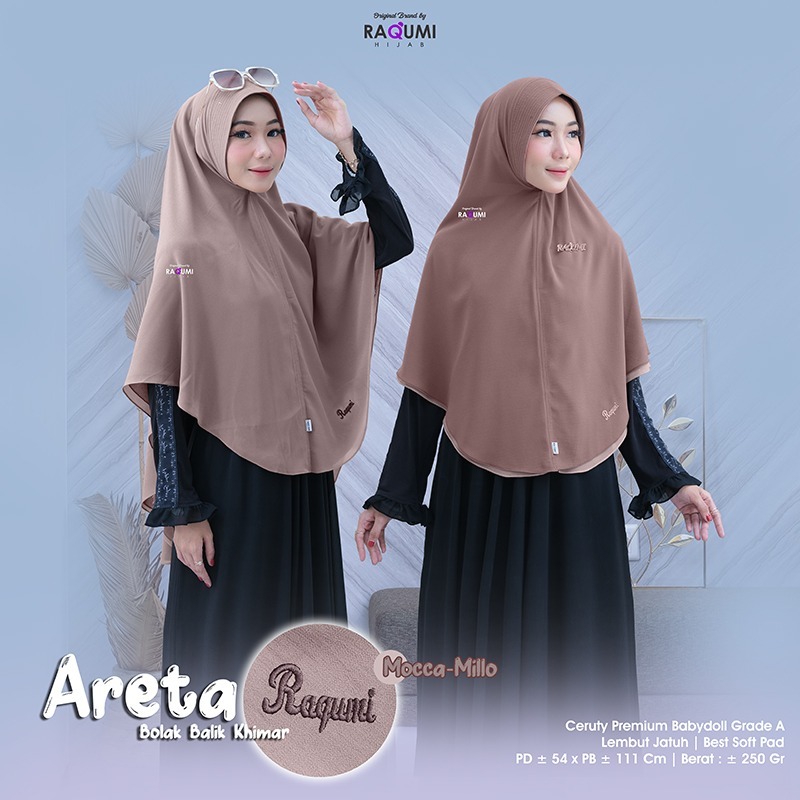 Areta Bobak Balik Khimar areta Original Raqumi Areta Raqumi Khimar Ceruty Premium Khimar Bolak Balik