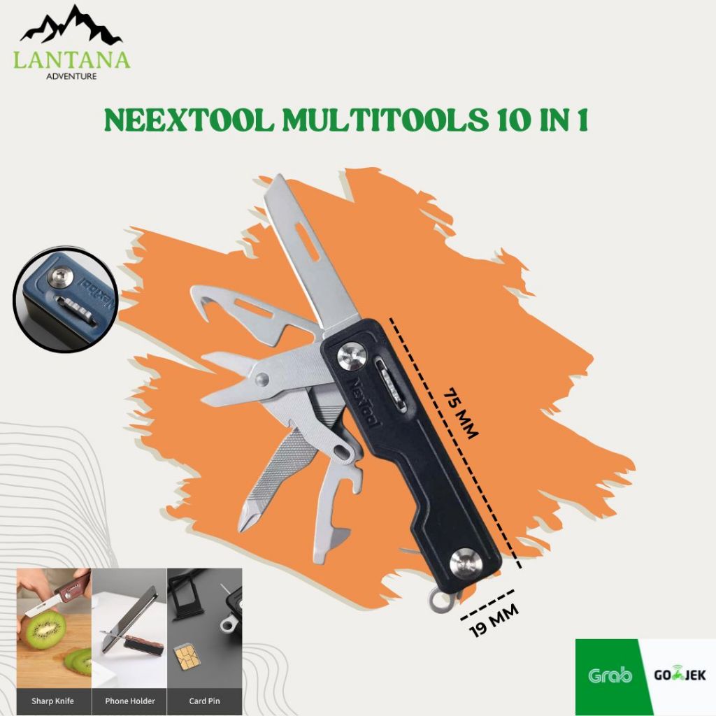 NexTool Pisau Lipat Multifungsi 10 in1 Swiss Army Multitools EDC - Alat Potong Multifungsi Survival