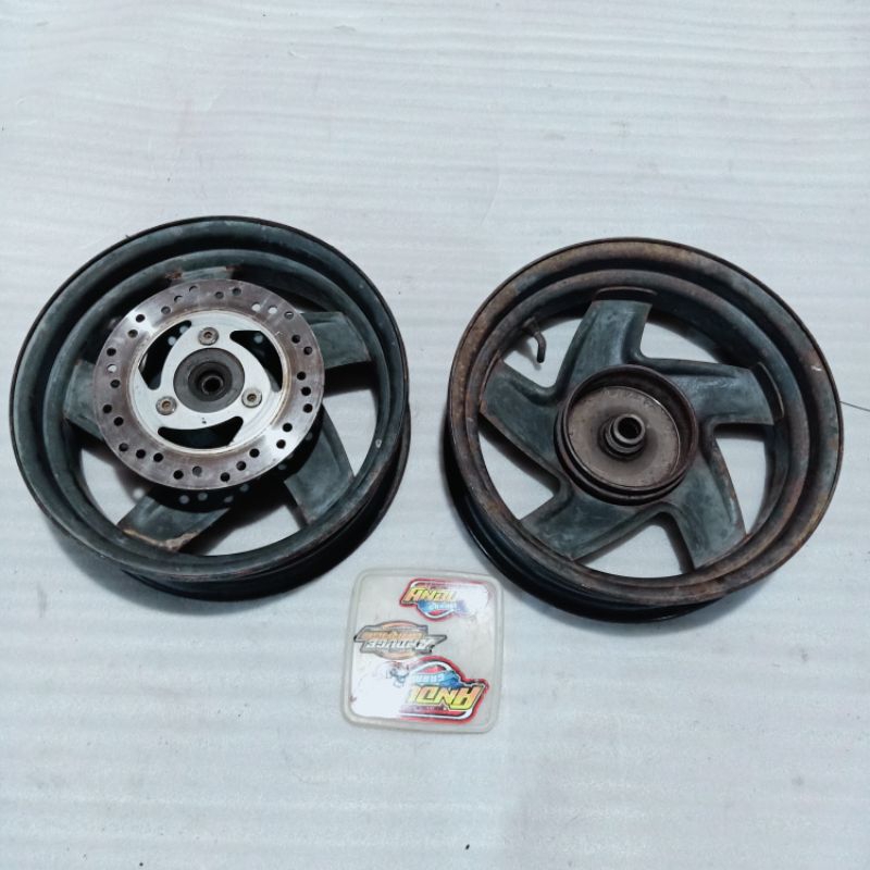 velg pelek pelk castwheel ring 12 tapak lebar sanex hussar cpi 100cc matic 2tak 2t