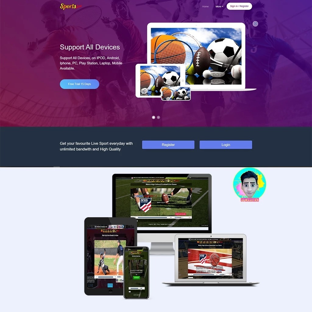 LANDING PAGE WEBSITE AMERICAN SPORTING EVENT MULTY SUB ID UNTUK CPA AFILIASI