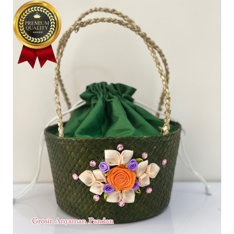 

RB Tas hampers EMBER BUNGA 1 TOPLES GG RARA tas anyaman pandan parcel goodiebag souvenir natal imlek