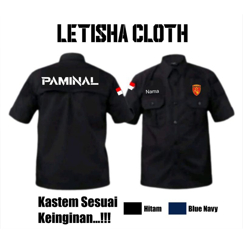 (m-tac)kastem bordir tulisan dan nama sesuai permintaan//paminal polri//kemeja paminal polri//polis 